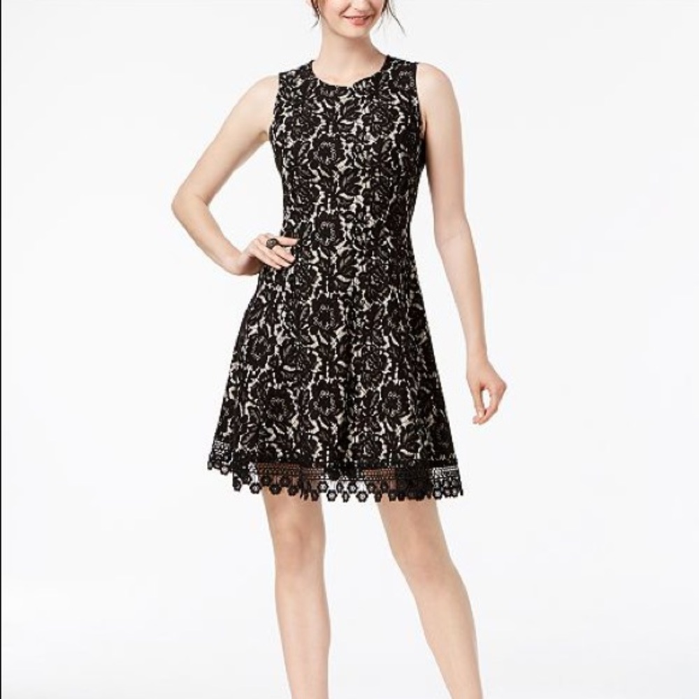 Sleeveless Black Lace Cocktail Dress